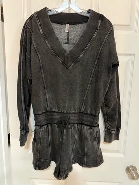 Free People FP Movement V-Neck Romper with Drawstring Waist